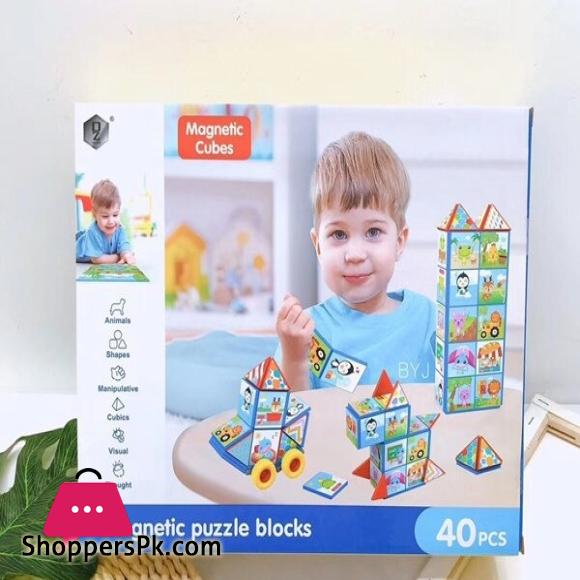Magnetic Puzzle Blocks – 40 Pieces