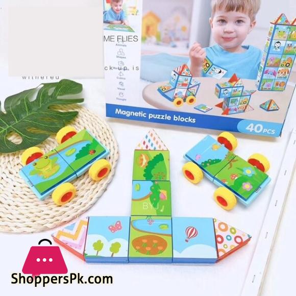 Magnetic Puzzle Blocks – 40 Pieces