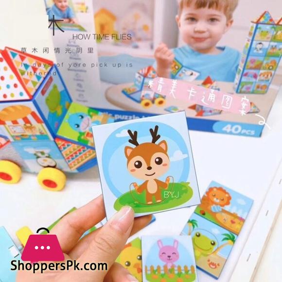 Magnetic Puzzle Blocks – 40 Pieces