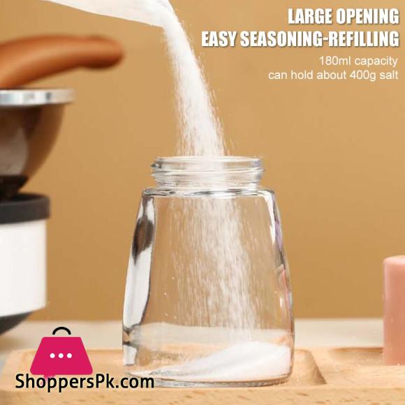 Metering Salt Shaker Press Type Quantitative Seasoning Bottle Glass Spice Salt Pepper Container Dispenser Kitchen Accessories|