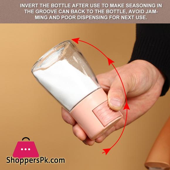 Metering Salt Shaker Press Type Quantitative Seasoning Bottle Glass Spice Salt Pepper Container Dispenser Kitchen Accessories|