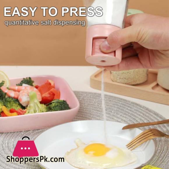 Metering Salt Shaker Press Type Quantitative Seasoning Bottle Glass Spice Salt Pepper Container Dispenser Kitchen Accessories|