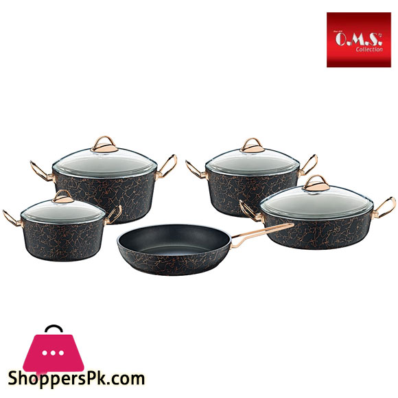 OMS Avant-garde Granite Cookware Set of 9 Turkey Made - 3037