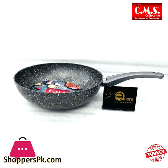 OMS Granite Single Handle Wok 28CM Turkey Made - 3211