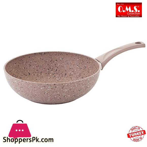 OMS Granite Single Handle Wok 28CM Turkey Made - 3211