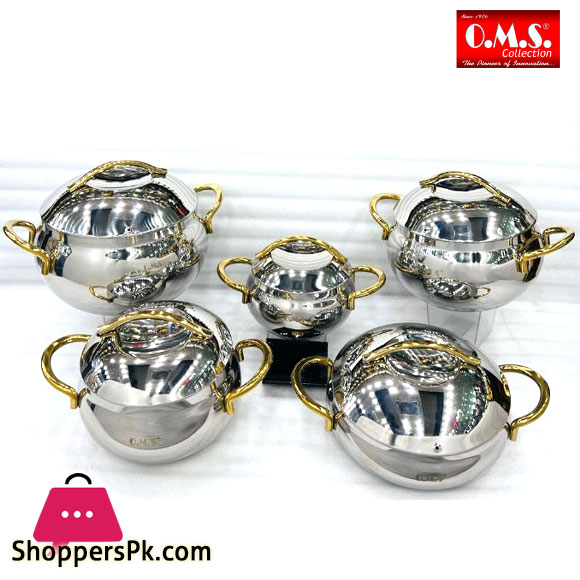 OMS Double Bottam Stainless Steel Cookware Set of 10 Pieces Turkey Made - 1010
