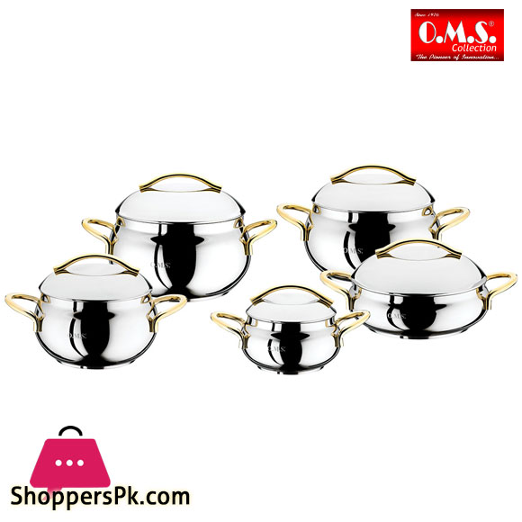 OMS Double Bottam Stainless Steel Cookware Set of 10 Pieces Turkey Made - 1010