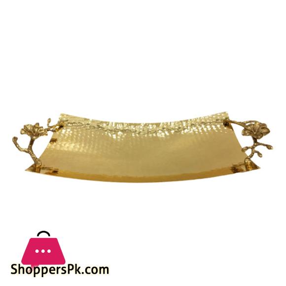 ORCHID Brass Gold Plated Snack Serving Plate - CD5995