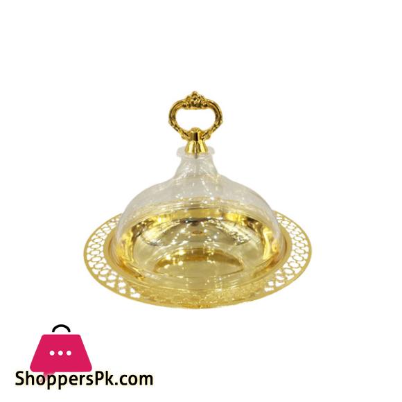 ORCHID Gold Plated Butter Dish with Acrylic Cover - CD6007