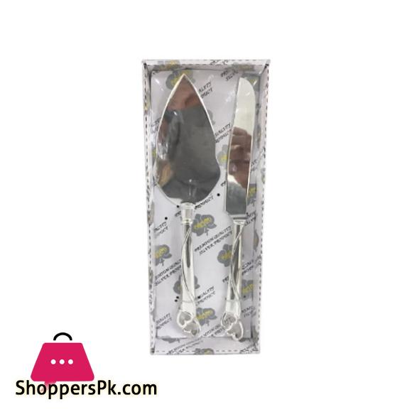 Orchid Silver Plated Cake Knife and Lifter 2 Pcs - CD5993