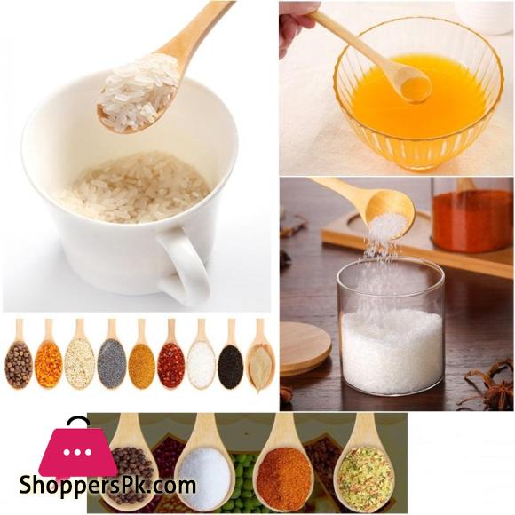 Pack of 6 Wooden Bamboo Spice jar Spoon/Suger Pot Spoon/Tea & Coffee Mixing Spoon/Ice Cream Spoon
