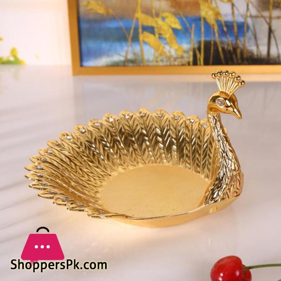 Peacock Shape Beautiful Decorative Carved Vanity Appetizer Serving Platter