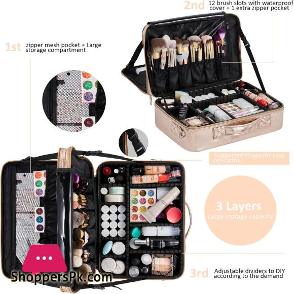 Professional Cosmetic Case And Storage Bag Rose Gold