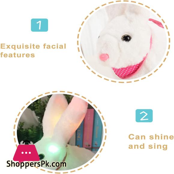 Rabbit Bunny Stuffed Animal Multifunctional Electric White Sunny Bunnies Toys Bunny Plush Can Move and Sing Gifts for Kids Rabbit