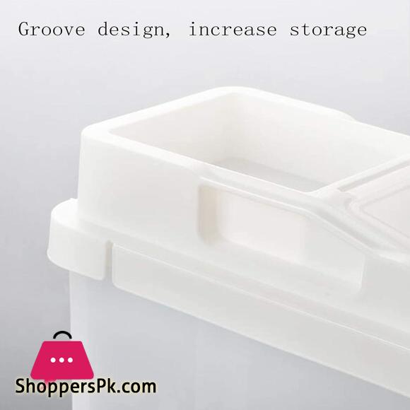 Rice Bucket Kitchen Grain Storage Box Removable Rice Bucket Moisture-proof Plastic Grains Rice Storage Tank 10KG