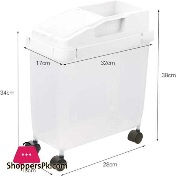 Rice Bucket Kitchen Grain Storage Box Removable Rice Bucket Moisture-proof Plastic Grains Rice Storage Tank 10KG