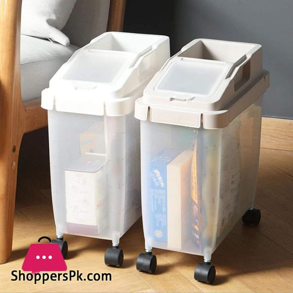 Rice Bucket Kitchen Grain Storage Box Removable Rice Bucket Moisture-proof Plastic Grains Rice Storage Tank 10KG
