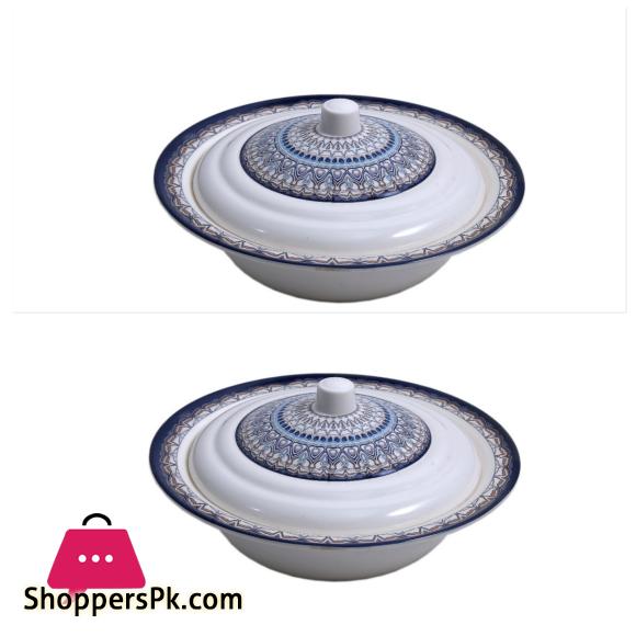 Set of 2 Imperial Double Glaze Melamine Donga with Cover Size 9 inches Melamine New Print