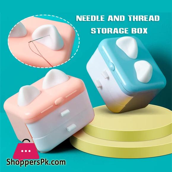 Sewing Supplies Organizer Cute Cat Ear Sewing Storage Box Double Laye Mini Sewing Kit DIY Crafts Sewing Accessories Storage Basket for Thread Needles Scissors
