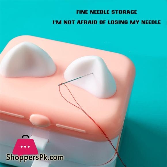 Sewing Supplies Organizer Cute Cat Ear Sewing Storage Box Double Laye Mini Sewing Kit DIY Crafts Sewing Accessories Storage Basket for Thread Needles Scissors