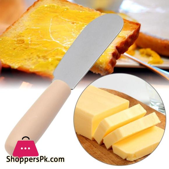 Stainless Steel Easy Spread Butter Knife Set with Colored Handle Jam Chocolate Honey Cream Cheese Spreader - 6 Piece