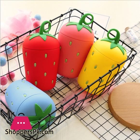 Strawberry Glass Cute Water Bottle Portable Kids Water Bottle with Lid Handle