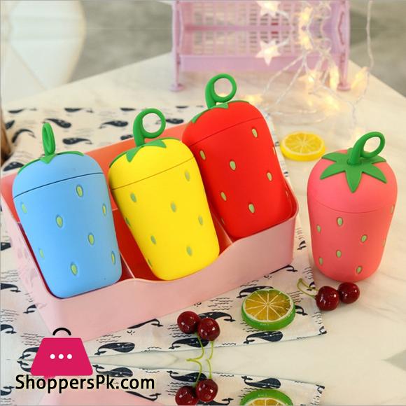 Strawberry Glass Cute Water Bottle Portable Kids Water Bottle with Lid Handle
