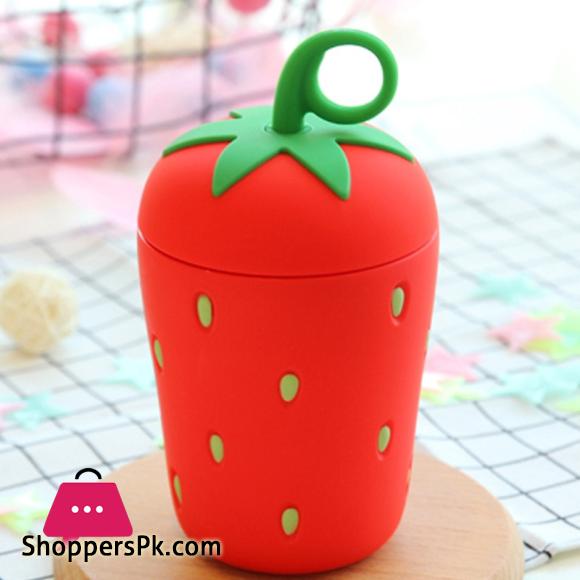 Strawberry Glass Cute Water Bottle Portable Kids Water Bottle with Lid Handle