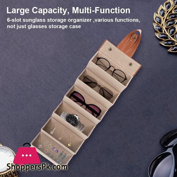 Sunglasses Organizer 6 Slots Travel Glasses Case