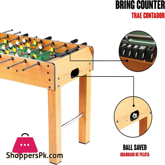 Tabletop Football 638 Football Table Football Table made of Wood 2 Balls Soccer Table Football Player Sport with Legs Size 121 x 61 x 79 cm Football Game
