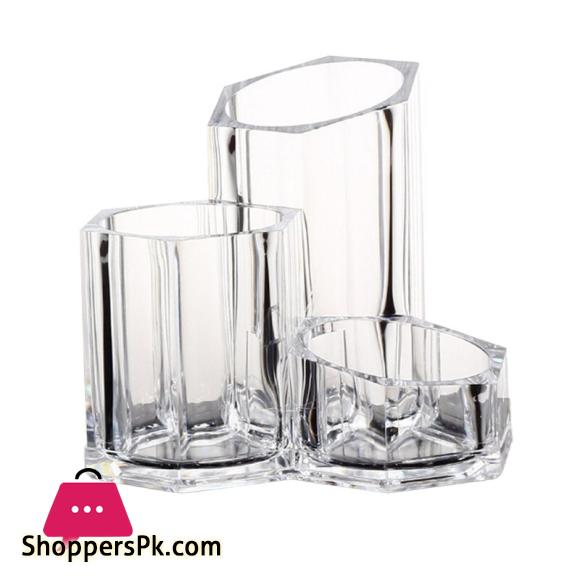 Transparent Acrylic Storage Box Creative Canister Desk Organizer for Cosmetic Brushes Eyebrow Pencil Mac Cosmetics