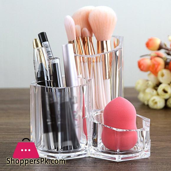 Transparent Acrylic Storage Box Creative Canister Desk Organizer for Cosmetic Brushes Eyebrow Pencil Mac Cosmetics