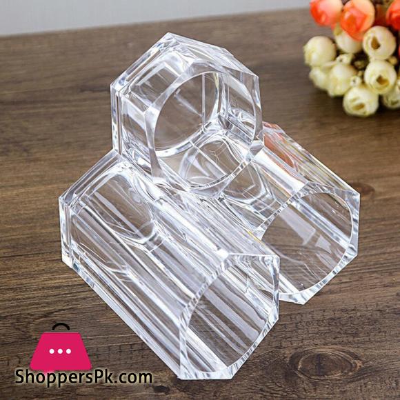 Transparent Acrylic Storage Box Creative Canister Desk Organizer for Cosmetic Brushes Eyebrow Pencil Mac Cosmetics