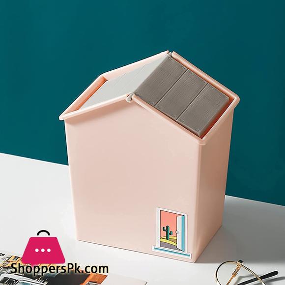 Trash Can Creative Mini House Portable Desktop Car Waste Bin Small And Cute Office Living Room Bedside Family Flip Rubbish Bin