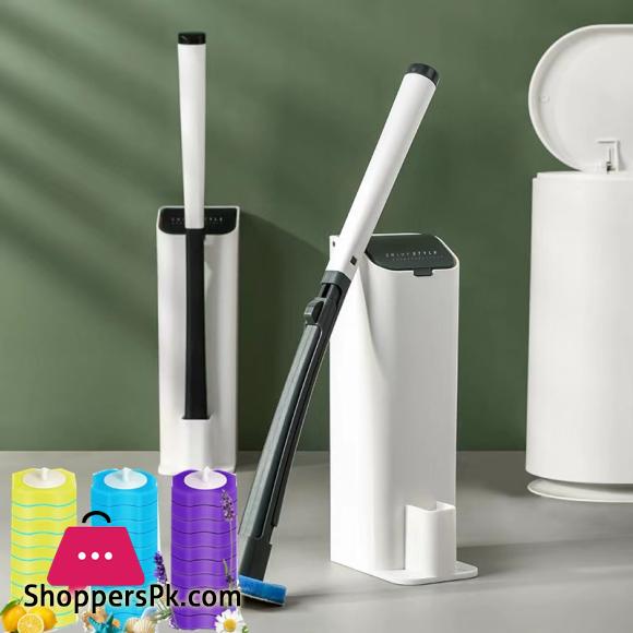 Bathroom Disposable Cleaning Toilet Brush Long Handle No Dead Angle Cleaning Brush Replacement Brush Head Cleaning Tool