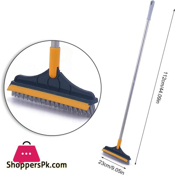 2 in 1 Cleaning Scrub Brush Adjustable V-shaped Floor Brush Scrubber 120 Degree Triangular Rotating Brush Head