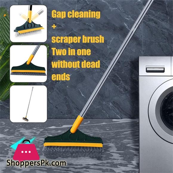 2 in 1 Cleaning Scrub Brush Adjustable V-shaped Floor Brush Scrubber 120 Degree Triangular Rotating Brush Head