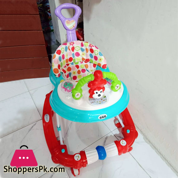 666 Baby Walker Adjustable Height Rocker Push Handle Bar Fun Toys and Activities for Babies6