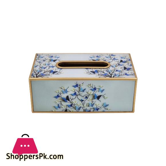Angela Blue Butterfly Tissue Box - RY269
