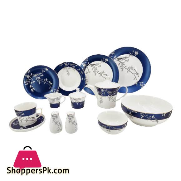 Angela Dinner Set Blue White - 47 Piece - MK253