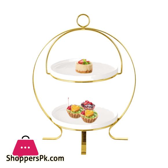 Brilliant Round Cake Stand 2 – Tier – 10 Inch Plate Size – BR04034