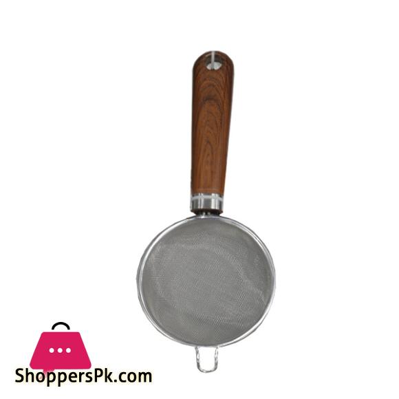 Elegant Wood Handle Tea Strainer Medium