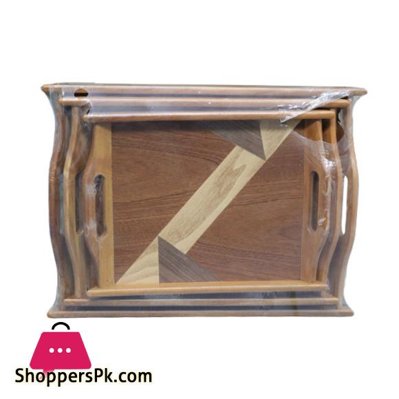 Elegant Wood Serving Tray Set of 3 – EW1117