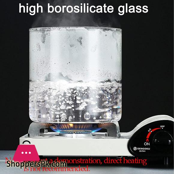 Glass Drink Dispenser with Spout Stainless Steel Beverage Dispenser with Stand for Parties Lemonade Stand for Tea Coffee Cold Milk Water Juice in Parties Offices Weddings - 5-Liter