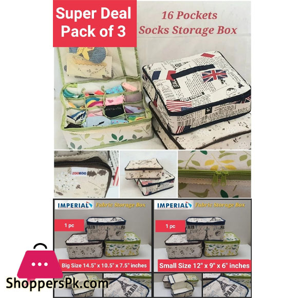 Imperial Underwear Socks Storage Organizer Combo Pack of 3