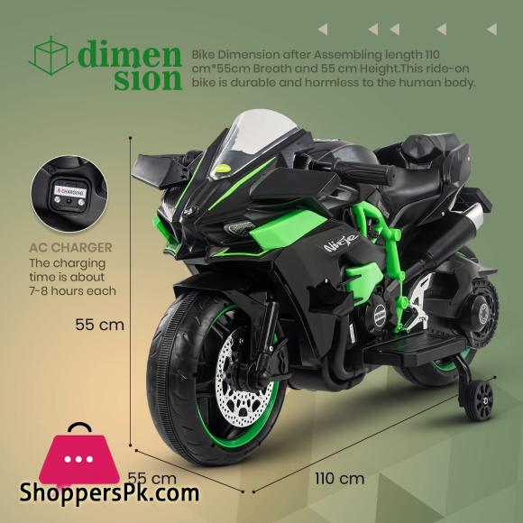 Kawaski Ninja H2R Battery Operated Bike for Kids Rechargeable Bike Electric Ride on Bike Battery Operated Kids Bike for Boys Girls 2 to 10 Years