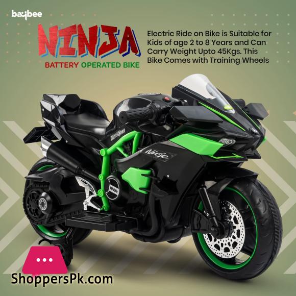 Kawaski Ninja H2R Battery Operated Bike for Kids Rechargeable Bike Electric Ride on Bike Battery Operated Kids Bike for Boys Girls 2 to 10 Years