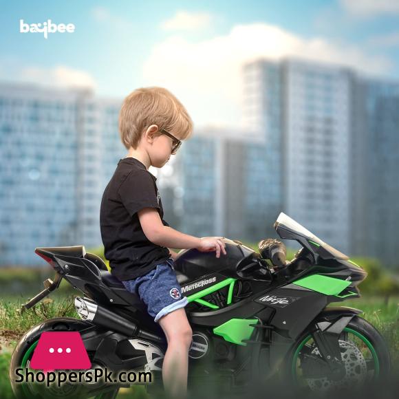 Kawaski Ninja H2R Battery Operated Bike for Kids Rechargeable Bike Electric Ride on Bike Battery Operated Kids Bike for Boys Girls 2 to 10 Years