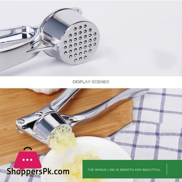 Kitchen Garlic Press Ginger Squeezer Ergonomic Handle Stainless Steel Garlic Hand Tool for Professional Restaurant Hotel Home Kitchen Helper Masher Slicer