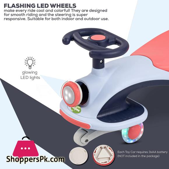 Magic Cars for Kids Baby Swing Car for Kids with Scratch Free PU Led Wheels & Led Lights Ride on Toy Kids Car Push Ride on Magic car for Kids 3 to 8 Years Boys Girls QT-8066